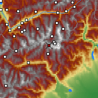 Nearby Forecast Locations - Pian Rosa - Carte