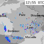 Image radar des précipitations France 14:25 UTC