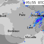 Image radar des précipitations France 07:25 UTC