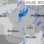 Image radar des précipitations France 05:25 UTC