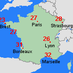 Prévisions lun, 16.06. France
