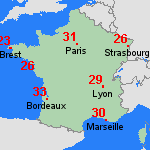 Prévisions lun, 04.08. France