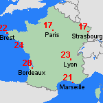 Pr&eacute;visions lun, 06.04. France