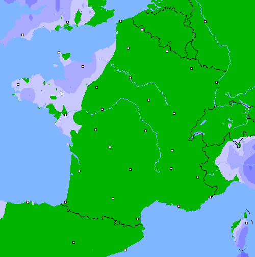 Pr&eacute;cipitations (24 h) France